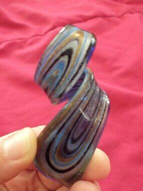 Unique multicolor blown glass pendant